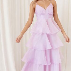 Elegant Lavender Tiered Dress